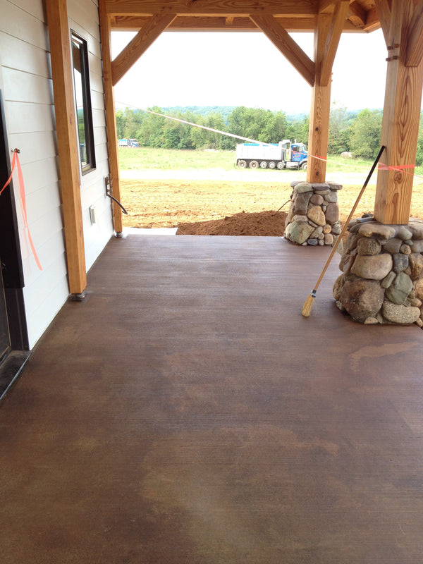 Front porch stained houston tx floor coating by Real Seal Coatings