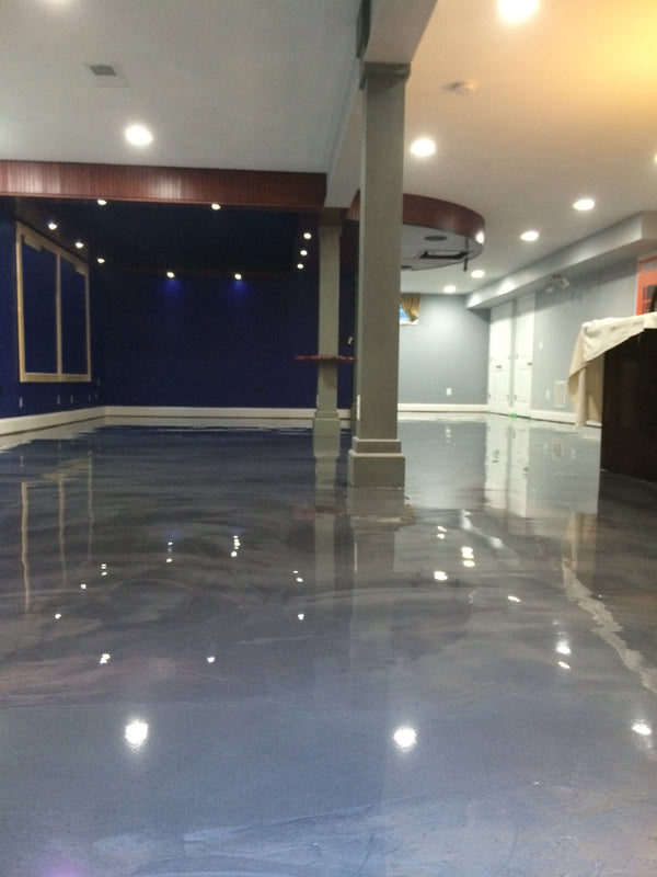 Metallic epoxy floor commercial space houston tx floor coating by Real Seal Coatings