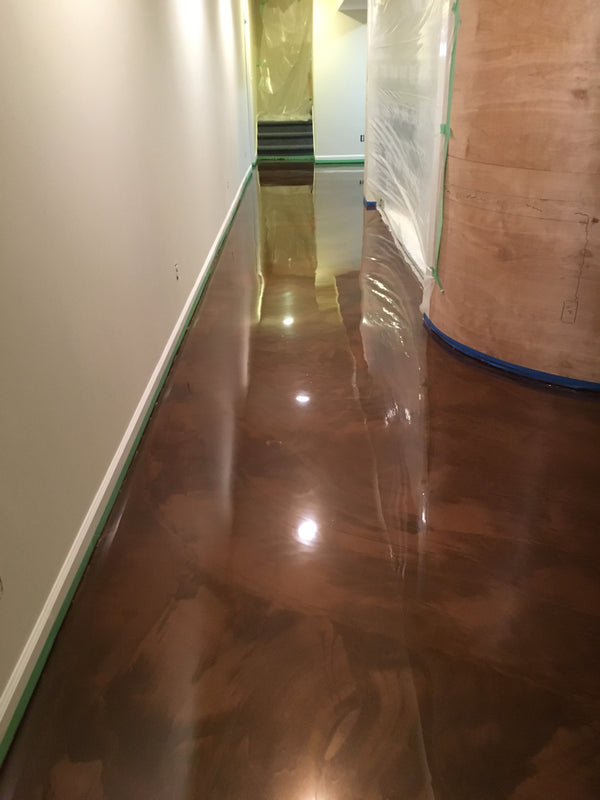 Metallic epoxy hallway floor coating houston tx floor coating by Real Seal Coatings